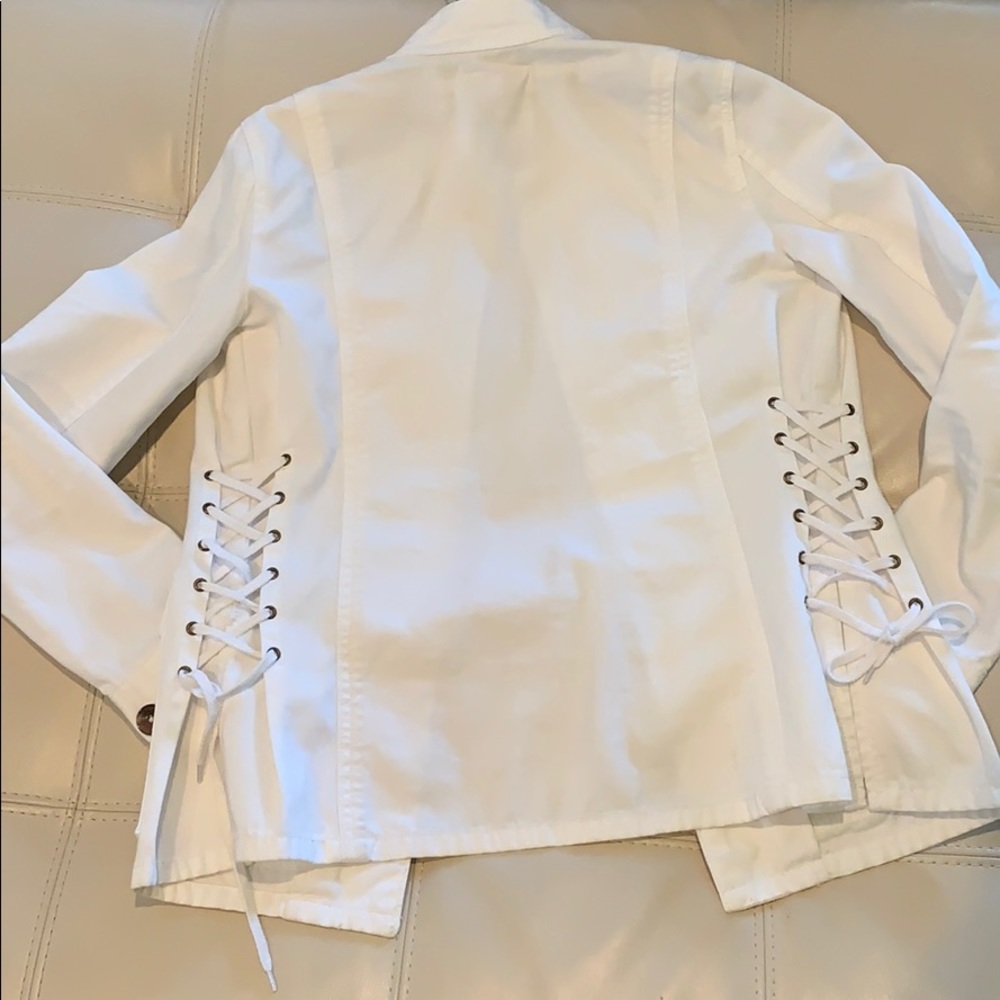 Tory Burch- Side Lace-Up White Jacket